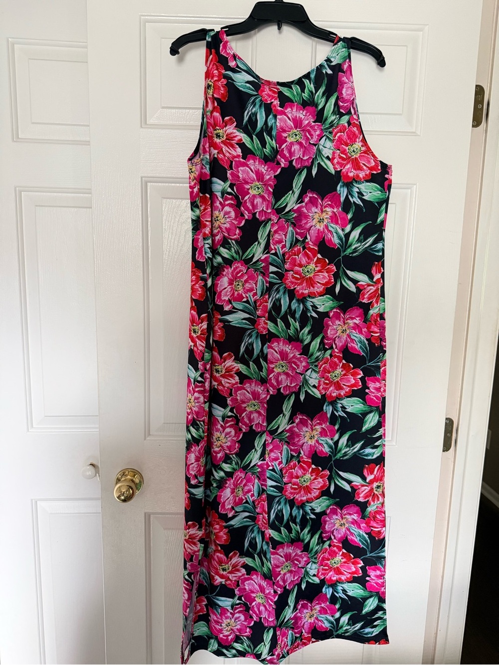 Slinky Brand Pink Floral Maxi Dress on Black - Picture 5 of 6